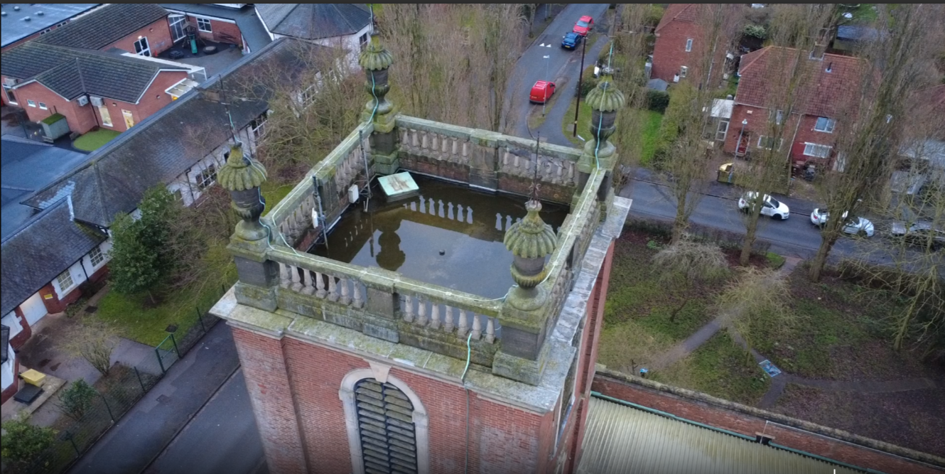 St Giles Church heritage building aerial inspection